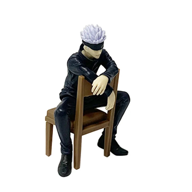 EZ 11CM Gojo Satoru Anime Jujutsu Kaisen Figure Satoru Gojo Rest Time Sitting Position Comes With Stool Gift Toy Action Figure PVC