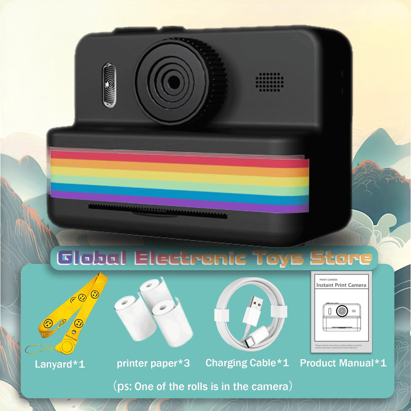 EZ 2.8 Inch Large Screen Instant Print Camera, HD Digital Video Camera for Kids, Outdoor Zero Ink Portable Print Toy Camera