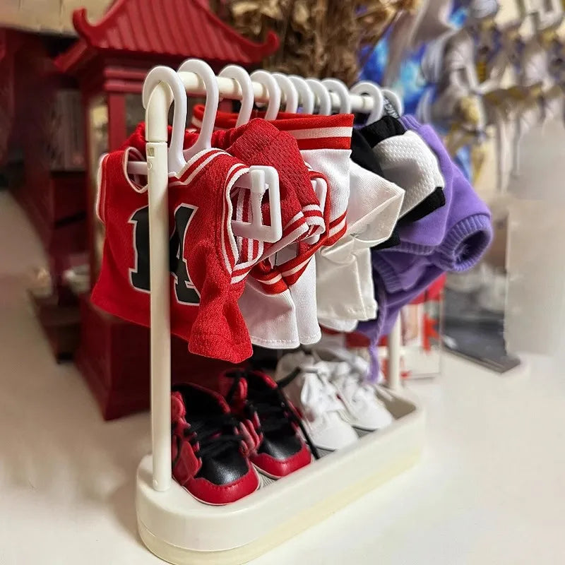 EZ Labubu Mini Clothesse Hanger 10pcs/Set Used for Labubu and Other 17 Cm Dolls Shoe Rack Doll Accessories Children's Toys