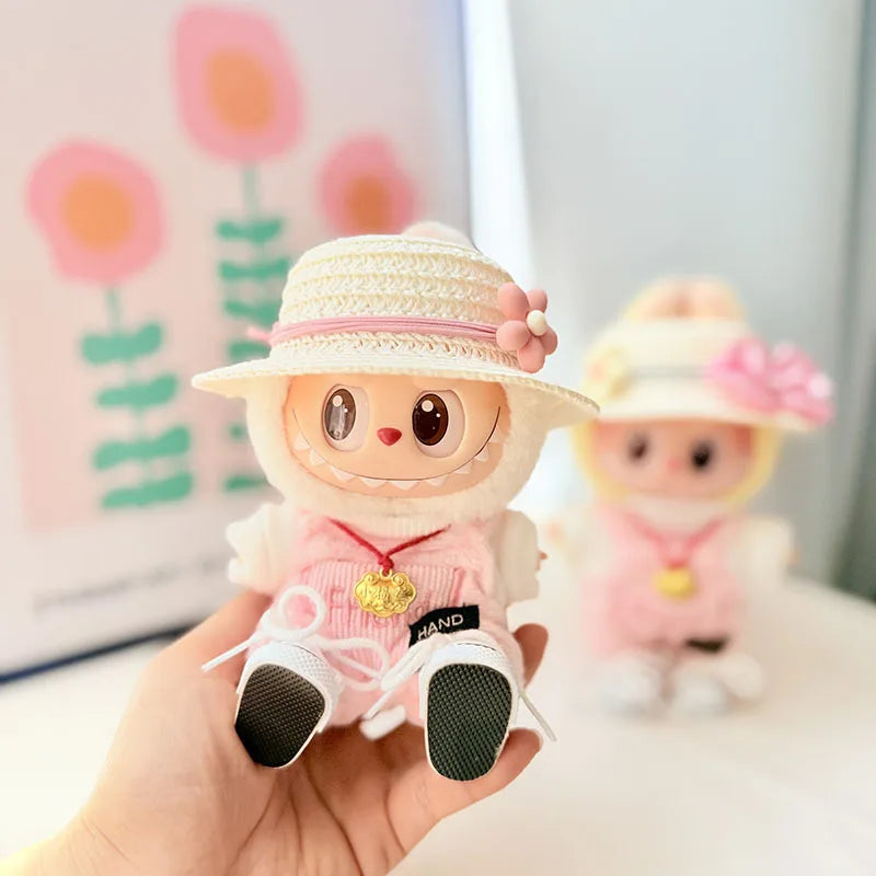 EZ 15cm/17cm Labubu Doll Costume Sitting Party 1st And 2nd Generation Little Devil Angel Set Cute DIY Gift