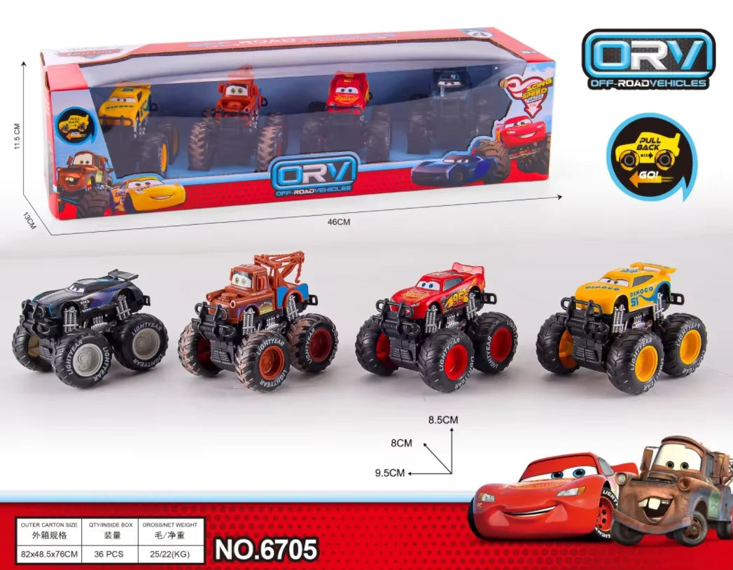 EZ New 12pcs Disney Pixar Cars Back Force Lightning Mcqueen Jackson 6cm Storm Mater Model Car Accompanying Toys Kids Birthday Gifts