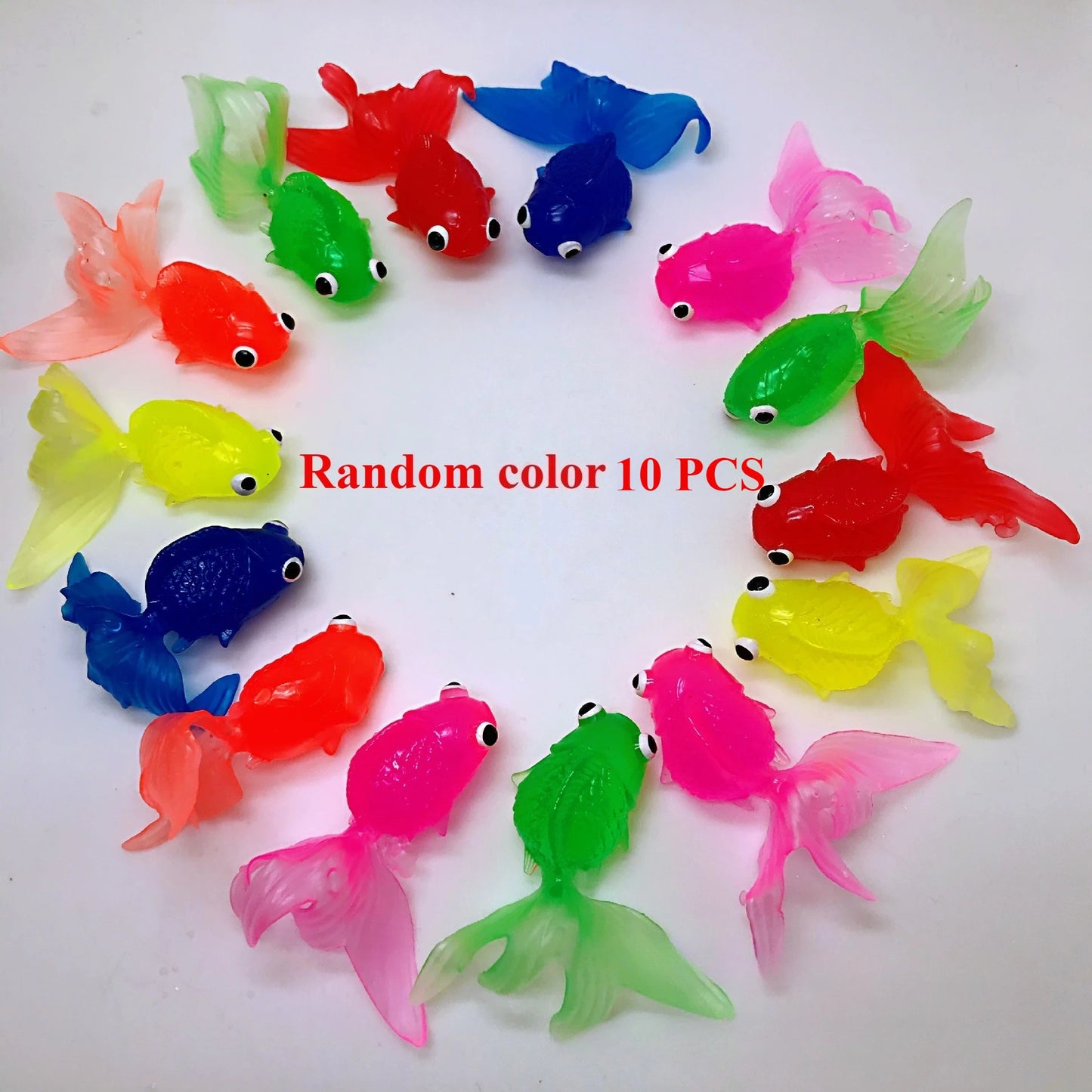 EZ Children's Water Toy Soft Rubber Marine Life Buoy Goldfish Net Fishing Model Swimming Bathtub Holiday Gift