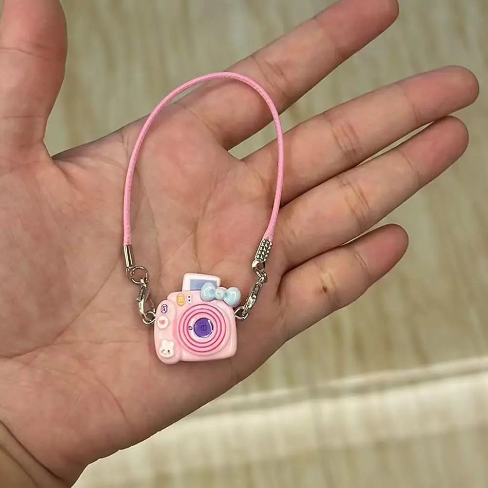 EZ Mini DIY Camera Dress Up Plush Toy for 17cm Labubu Doll Accessories Dollhouse Hanging Neck Accessories Dollhouse Pendant