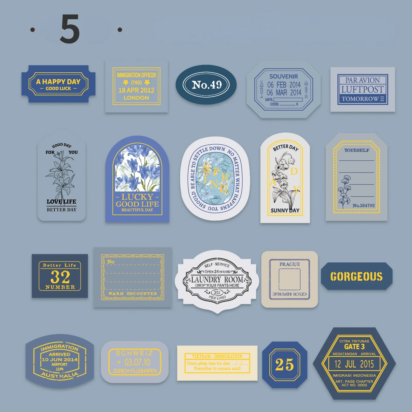 EZ Mr. Paper Light Retro Label Box Stickers Writable Sealing Sticker Decoration Handbook Stickers Aesthetic Stationery 40pcs/box