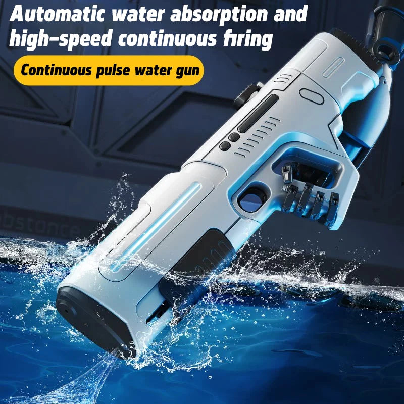 EZ New Pulse Electric Continuous Shooting Water Gun Powerful Water Spray Light Large Capacity Self-priming Children's Summer Toy