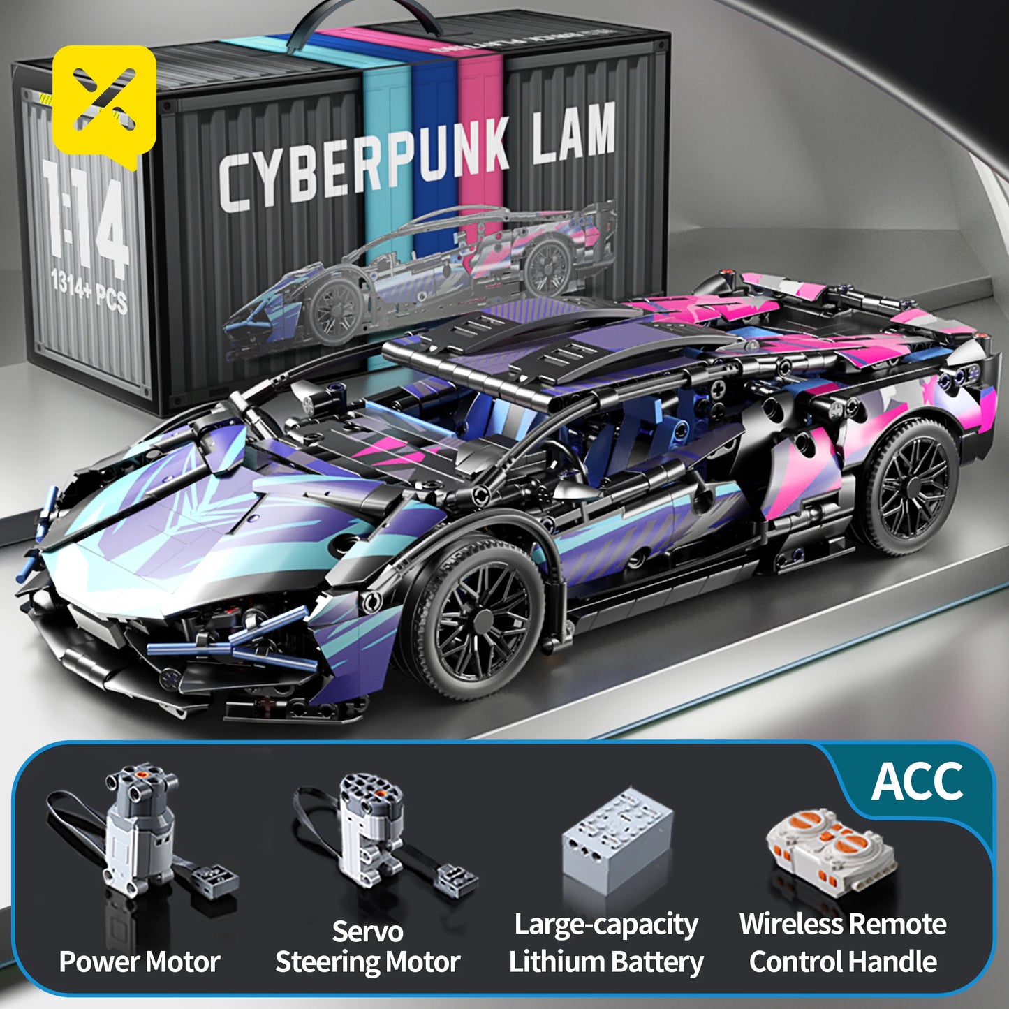 EZ ToylinX Technical Building Blocks Racing Sport Car Speed Vehicle Model City Mechanical Super Bricks Puzzle Toys Adult Gift