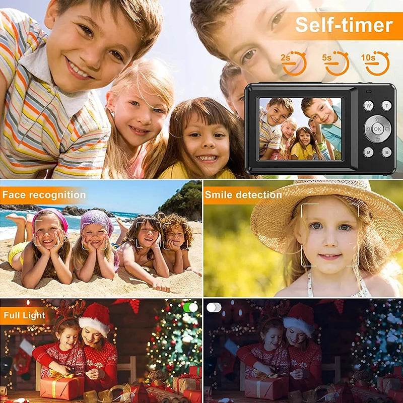 EZ Digital Camera Children Camera for Children Camcorder with 16x Zoom Compact Cameras 1080P 44MP Cameras for Beginner Photography