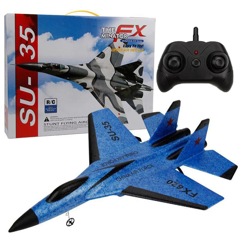 EZ RC Plane SU57 Radio Control Airplane Light Fixed Wing Hand Throwing Su30 Foam Electric Remote Control Plane Toys for Children