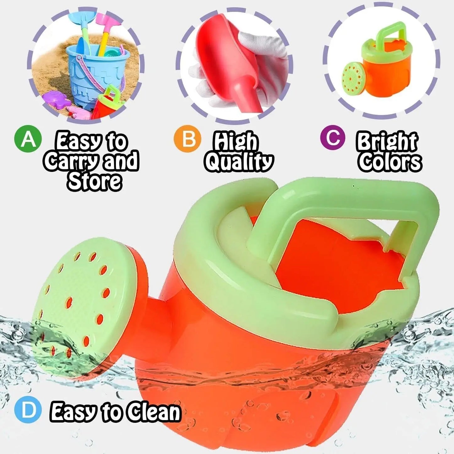 EZ Children's Beach Toy Set Baby Playing In Water And Sand Large Sand Shovel Beach Bucket Sand Digging Tool Sand Toy Random Color