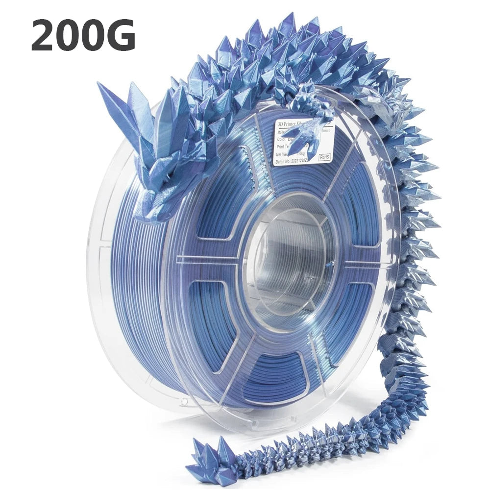 EZ 1Kg Dual Colour 3D Printing Filament silk PLA Blue silver 1.75MM Printing Material Silk PLA silver blue 2 Colours 200g