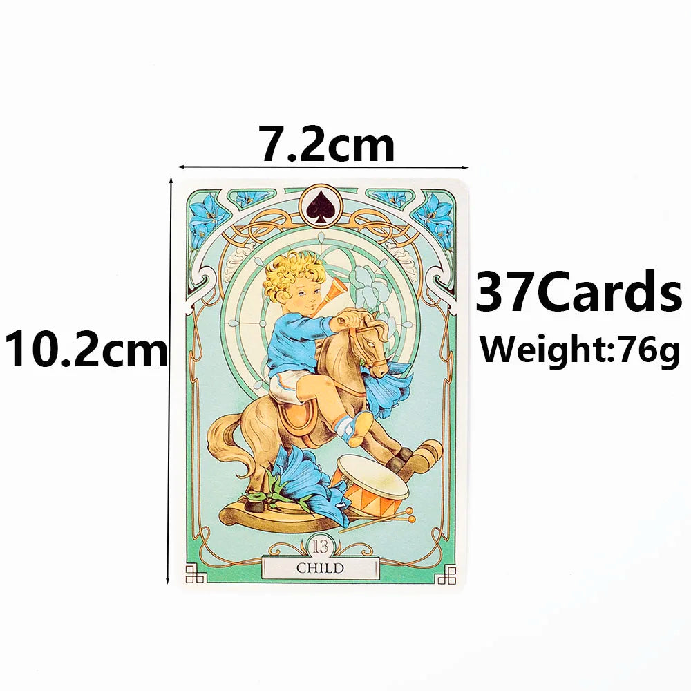 EZ 37Pcs Cards Romatic Lenormand Tarot Deck Full English Version Oracles Deck For Girl Board Games 10.2*7.2Cm