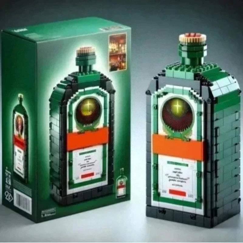 EZ 2025 NEW Building blocks whiskey bottle imported wine bottle decor set advanced wine cultural brick toy gift give friends