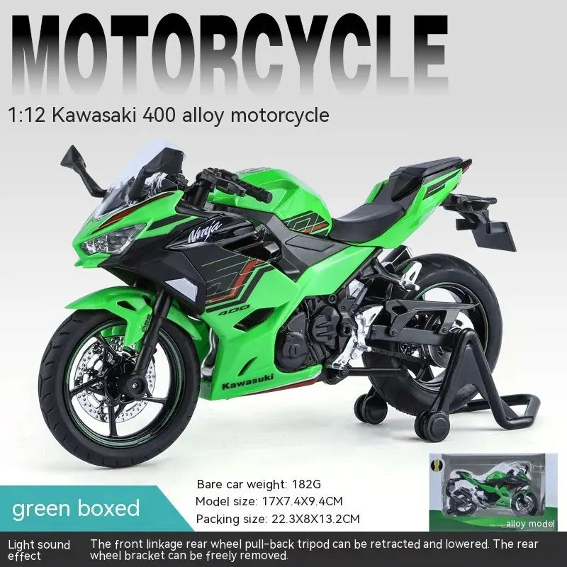 EZ 1:12 Kawasaki Motorcycle Die-cast Model - Sound & Light Effects - Authentic Details - Fun for Kids & Motorcycle Lovers