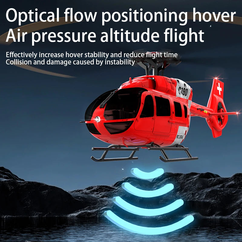 EZ RC ERA C190 1:30 H145 Scale 2.4G 6CH 6-Axis Gyro Optical Flow Localization Altitude Hold Flybarless RC Helicopter RTF