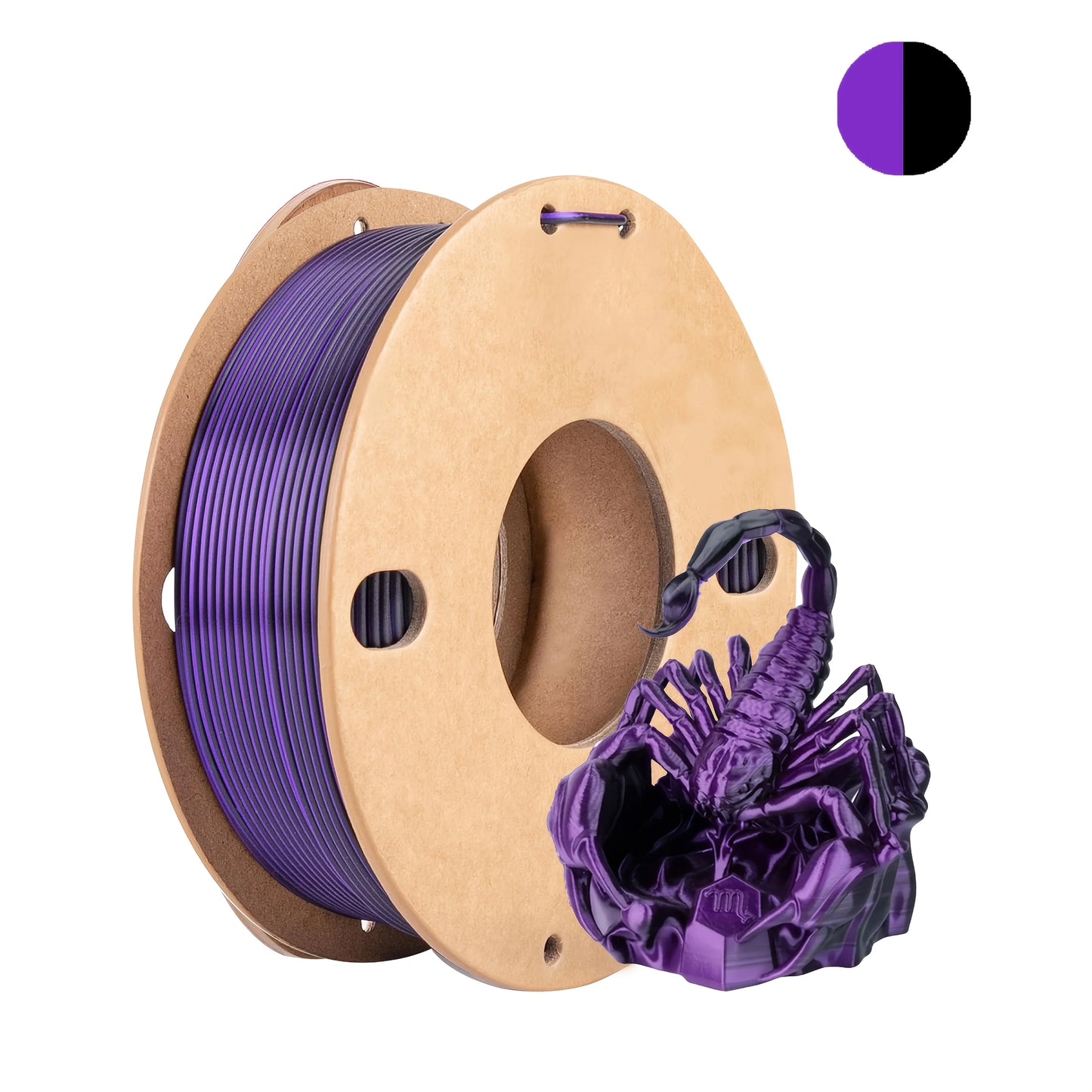 EZ Three color PLA silk filament 250g per roll net weight, suitable for FDM 3D printers, 1.75mm silk PLA 3D printing material.