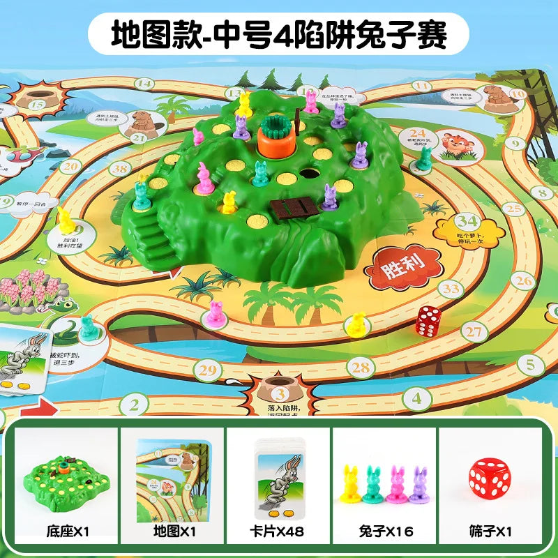 EZ New Rabbit Trap Puzzle Toy Children's Dual Play Multiplayer Board Game Competition Parent Child Interactive Strategy Game