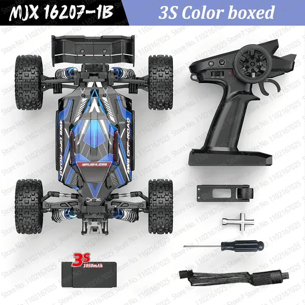 EZ New MJX Hyper Go 16208 3S 1/16 Brushless RC Car Hobby 2.4g Remote Control Pickup Truck Model 4wd High-speed Off-road Boy Gift