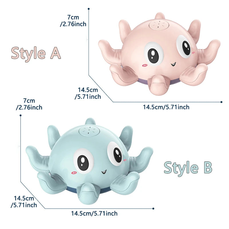 EZ Electric Octopus Whale Baby Bath Toys Automatic Sensing Squirting Water Spray Water Shower Toys for Kids Bath with LED Light