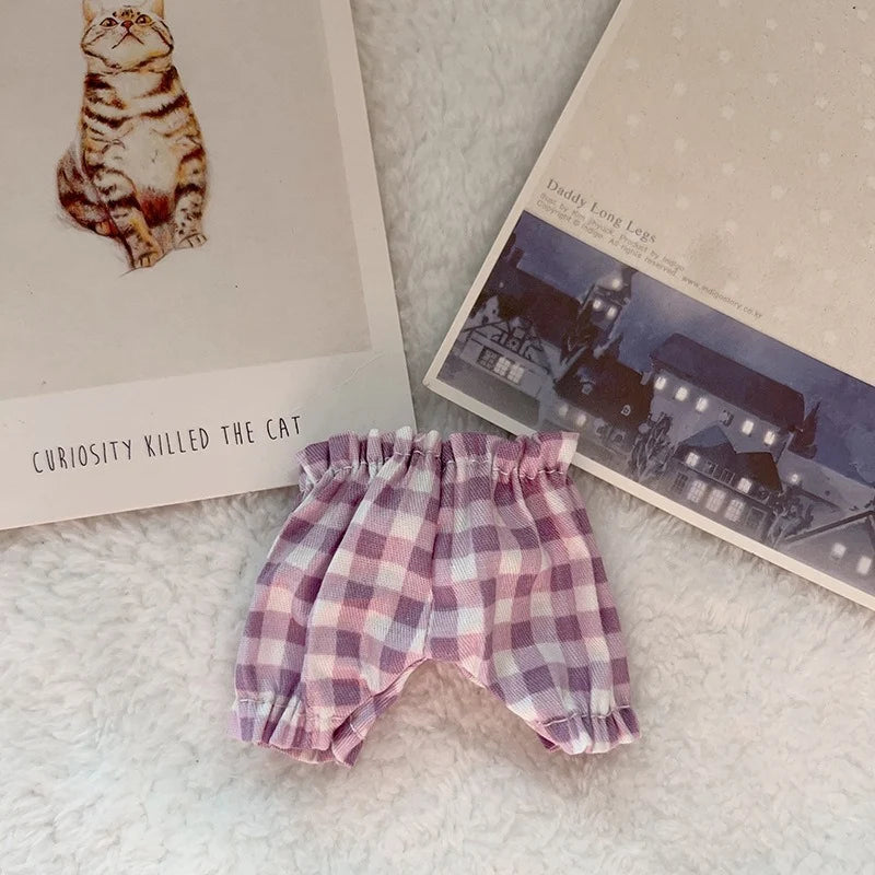 EZ Cute Mini Plush Doll's Clothes Bloomers For 17cm Labubu Idol Dolls Trousers Mini Shorts Clothing DIY Kid Gift Dolls Accessories