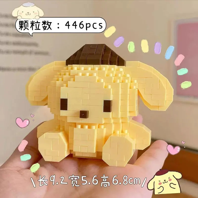 EZ KEEPPLEY Sanrio Anime Hello Kitty My Melody Cinnamoroll Pompompurin Kuromi Building Blocks Girl Kid Holiday Christmas Gift