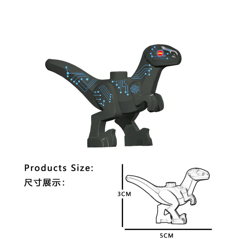 EZ Dinosaur World Chase Tyrannosaurus Rex Spinosaurus StegosaurusColor Baby Building Blocks Accessories Toys for children gift