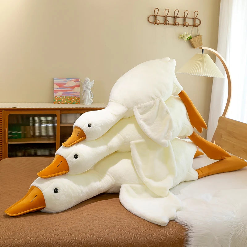 EZ 90-190cm Lovely Big White Goose Throw Pillow Plush Toy Big Goose Doll Sleep on Bed Birthday Gift Girl Envio Gratis Stuffed Toys