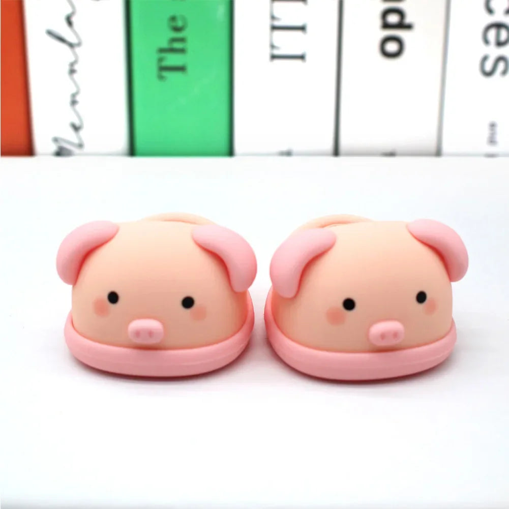 EZ Cartoon Rubber Slippers for Mini Labubu 17cm Vinyl Dolls Macaron Style