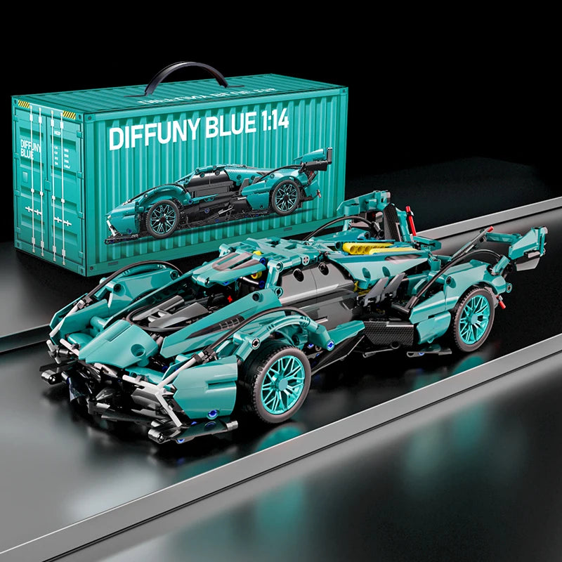 EZ ToylinX Technical Building Blocks Racing Sport Car Speed Vehicle Model City Mechanical Super Bricks Puzzle Toys Adult Gift