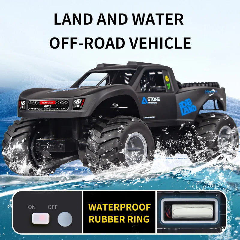 EZ JJRC Q156 4WD 2.4G Amphibious Off-road Climbing RC Flip Stunt Car Racing All-terrain Waterproof Children's RC Toys Gifts