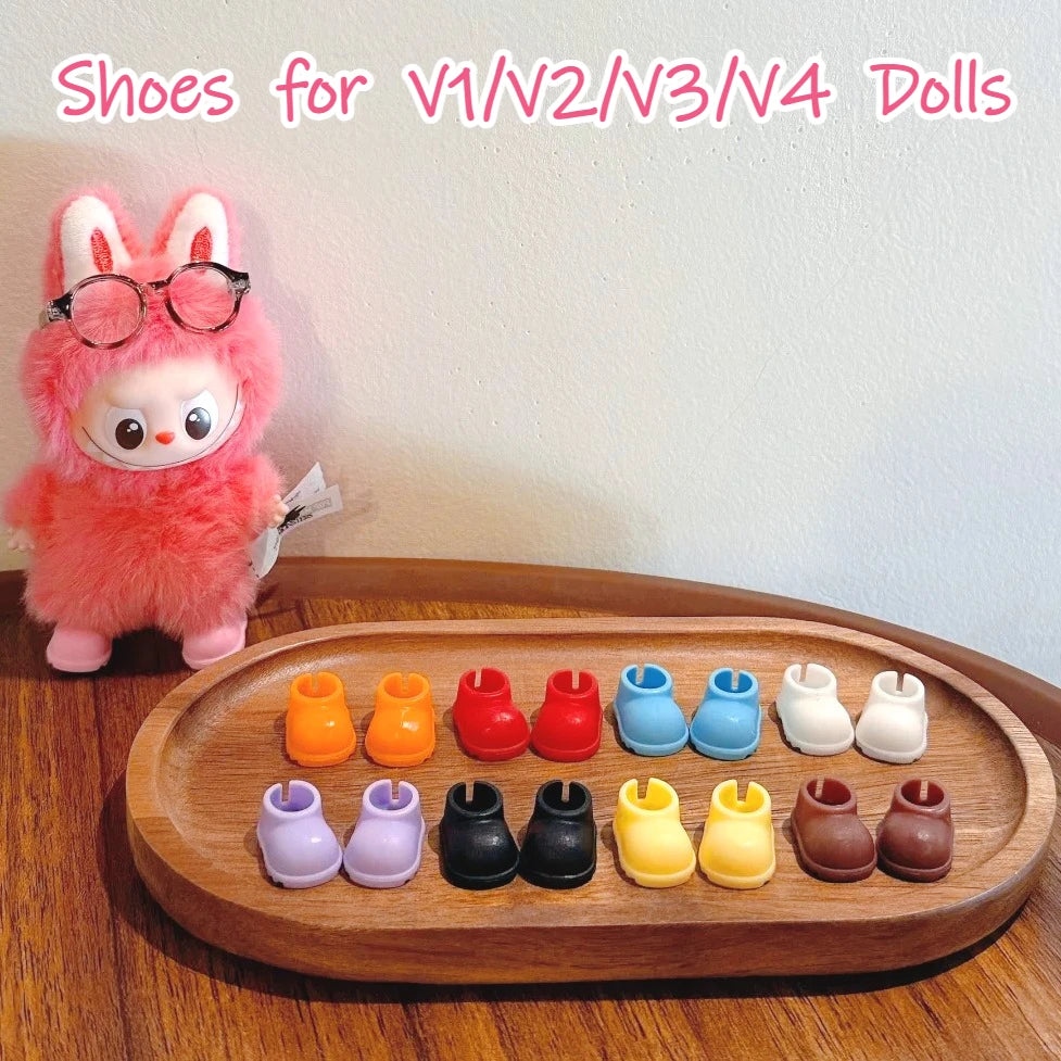 EZ (Shoes Only)17cm/10.5cm Labubu Accessories 3.0/4.0 Shoes Dolls Can Wear Shark Slippers Fun and Stylish Casual Shoes for Playtime