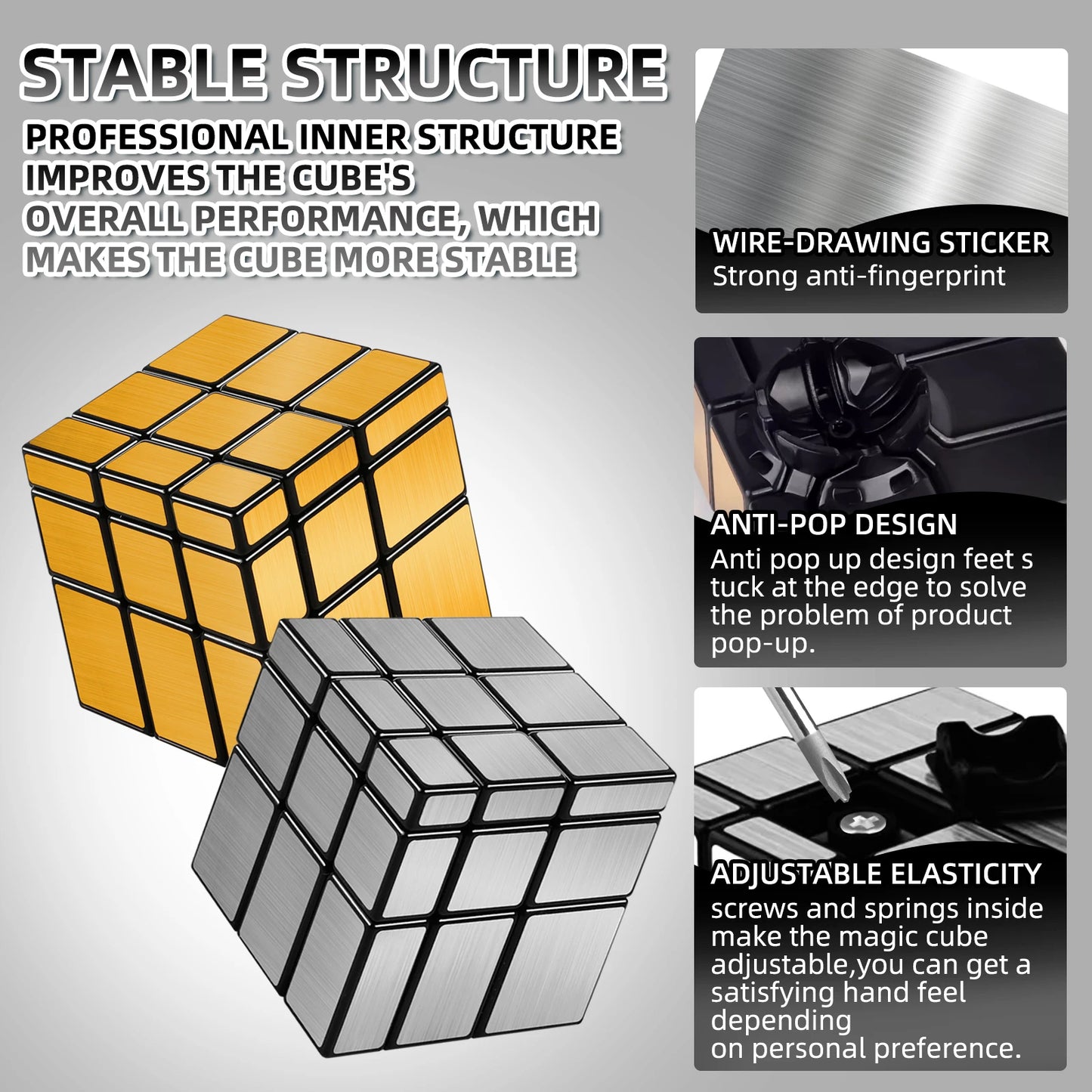 EZ SENGSO Mirror Cube 2x2 3x3 4x4 Magic Tower High-Reflectivity Puzzle Toy - Birthday Gift for Adults & Children's Logic Training