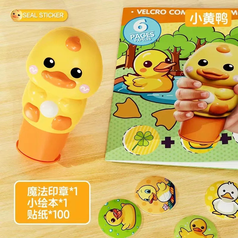 EZ Popular Children's Magic Seal Sticker Book Toy Stamp Reward Boys and Girls Cartoon Cute Rabbit