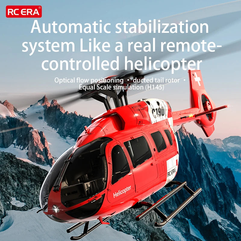 EZ RC ERA C190 1:30 H145 Scale 2.4G 6CH 6-Axis Gyro Optical Flow Localization Altitude Hold Flybarless RC Helicopter RTF