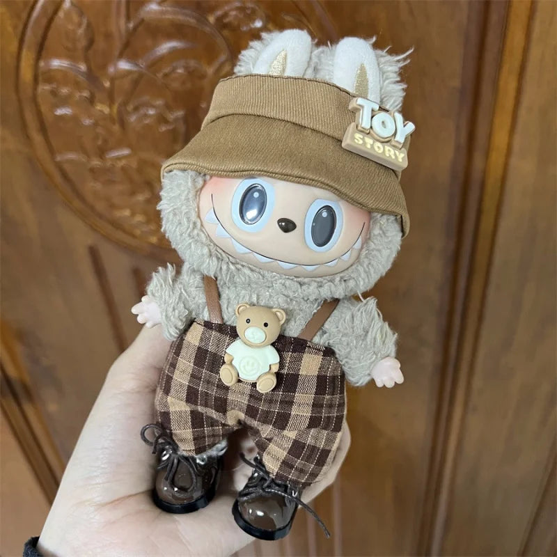 EZ 2025 New MIni Plush Doll'S Clothes Outfit Accessories for Labubu V1 V2 Dolls Clothes Accessories DIY Gift