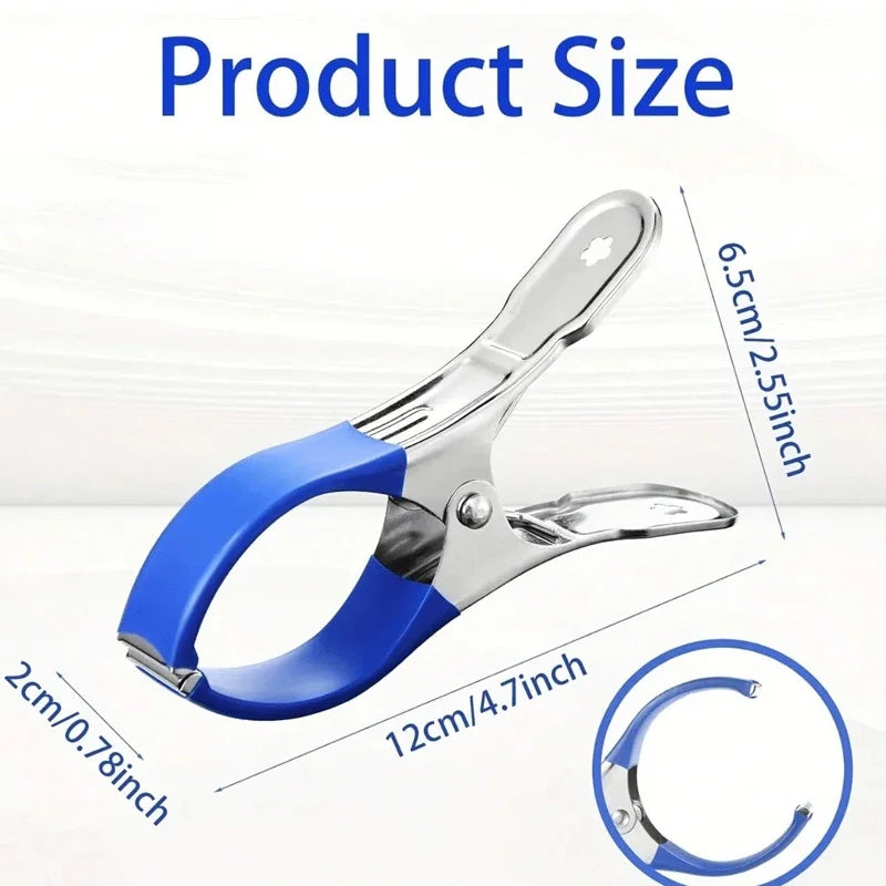 EZ 6 Pieces Durable Stainless Steel Pool Cover Clips with Blue Plastic Handles - Heavy Duty Windproof Spring Clips for Secure Above