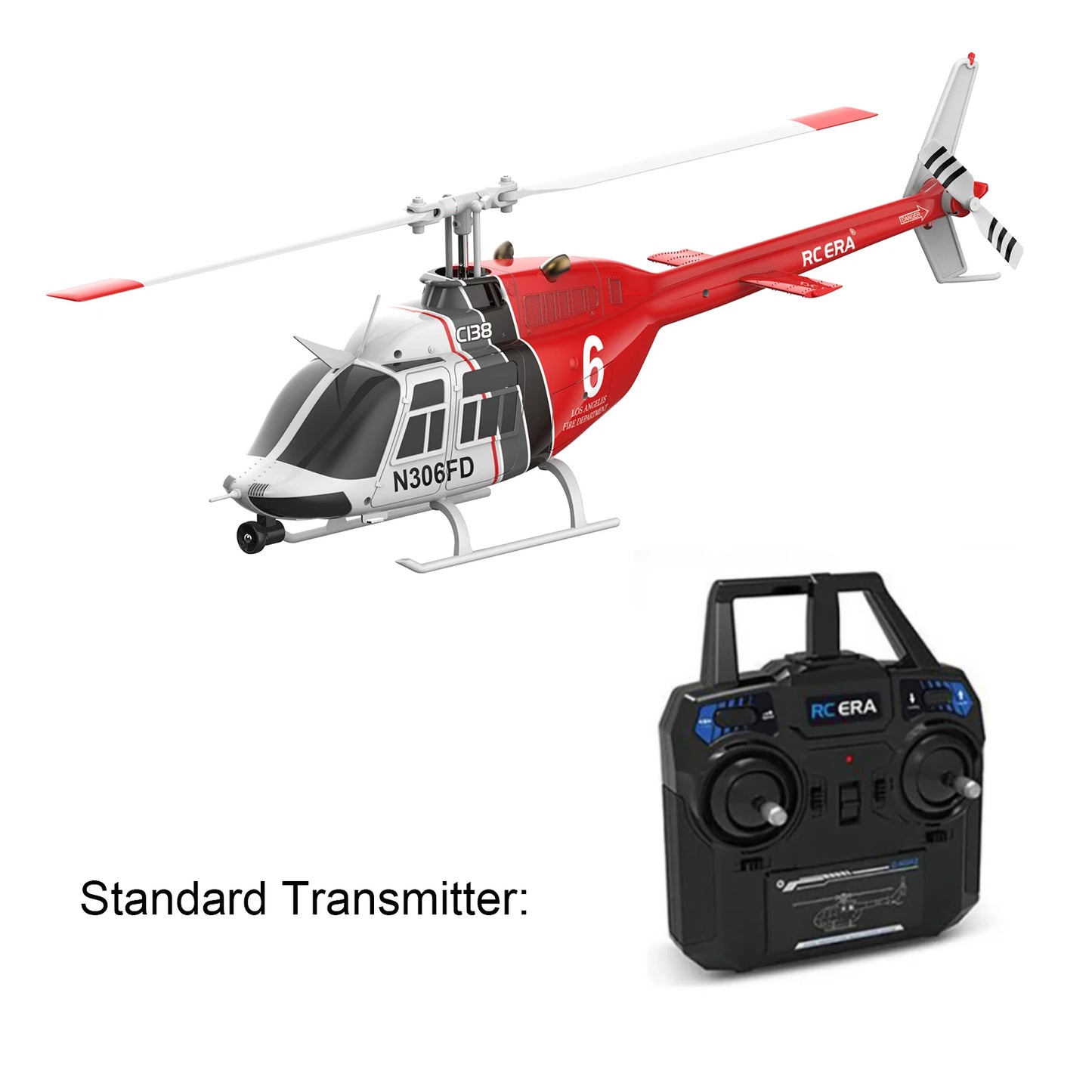 EZ RC ERA C138 BELL 206 Jet Ranger 6-axis Gyro Stabilized Altitude Hold 4ch RC Helicopter Aircraft Hobby for Adults -RTF