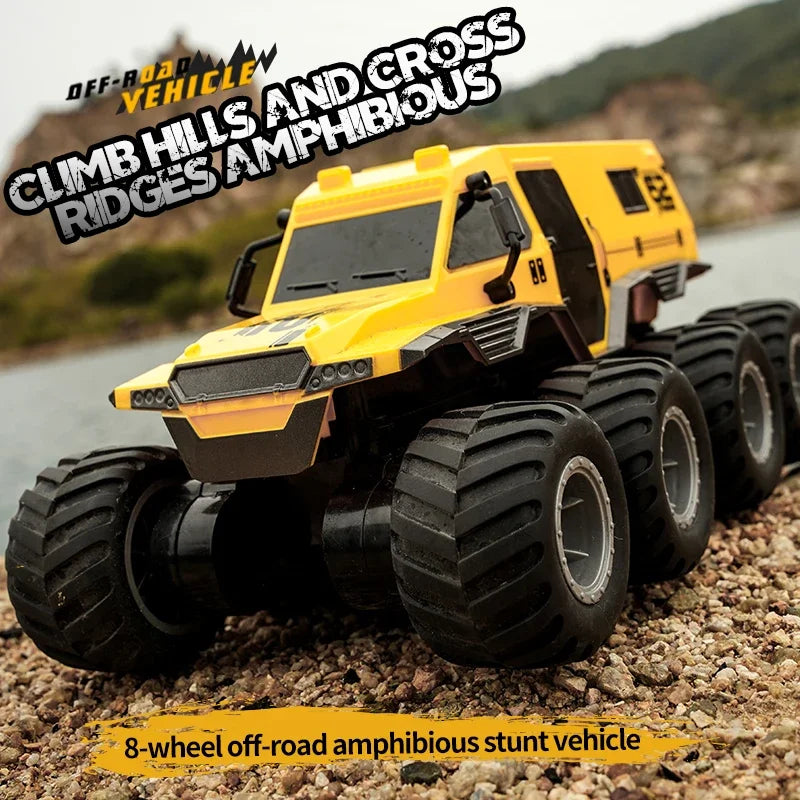 EZ 8x8 RC Car 8WD Off-road Amphibious Stunt Vehicle 8-wheel Speed Racing Truck Waterproof Crawler 2.4G Remote Control Cars Toys
