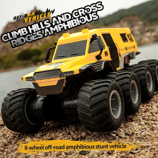 EZ 8x8 RC Car 8WD Off-road Amphibious Stunt Vehicle 8-wheel Speed Racing Truck Waterproof Crawler 2.4G Remote Control Cars Toys