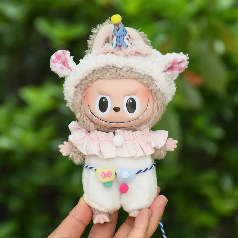 EZ 17cm Kawaii Mini Plush Doll'S Clothes Outfit Accessories For Korea Kpop Exo Labubu Idol Dolls Skirt Hood Clothing DIY Kids Gift