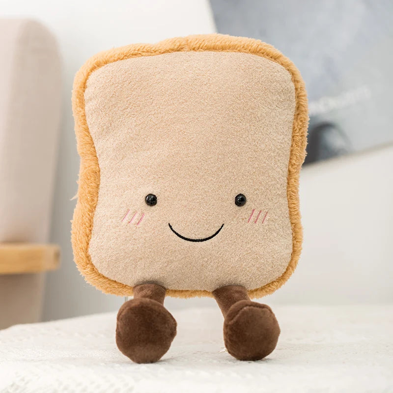 EZ New Cartoon Egg Stuffed Toy Expression Food Bread Toast Series Breakfast Doll Fun Decoration Pillow Baby Comfort Doll Xmas Gifts