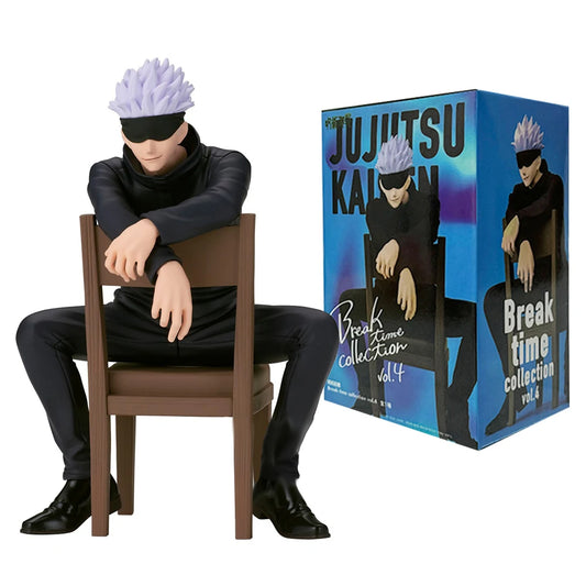 EZ 11CM Gojo Satoru Anime Jujutsu Kaisen Figure Satoru Gojo Rest Time Sitting Position Comes With Stool Gift Toy Action Figure PVC