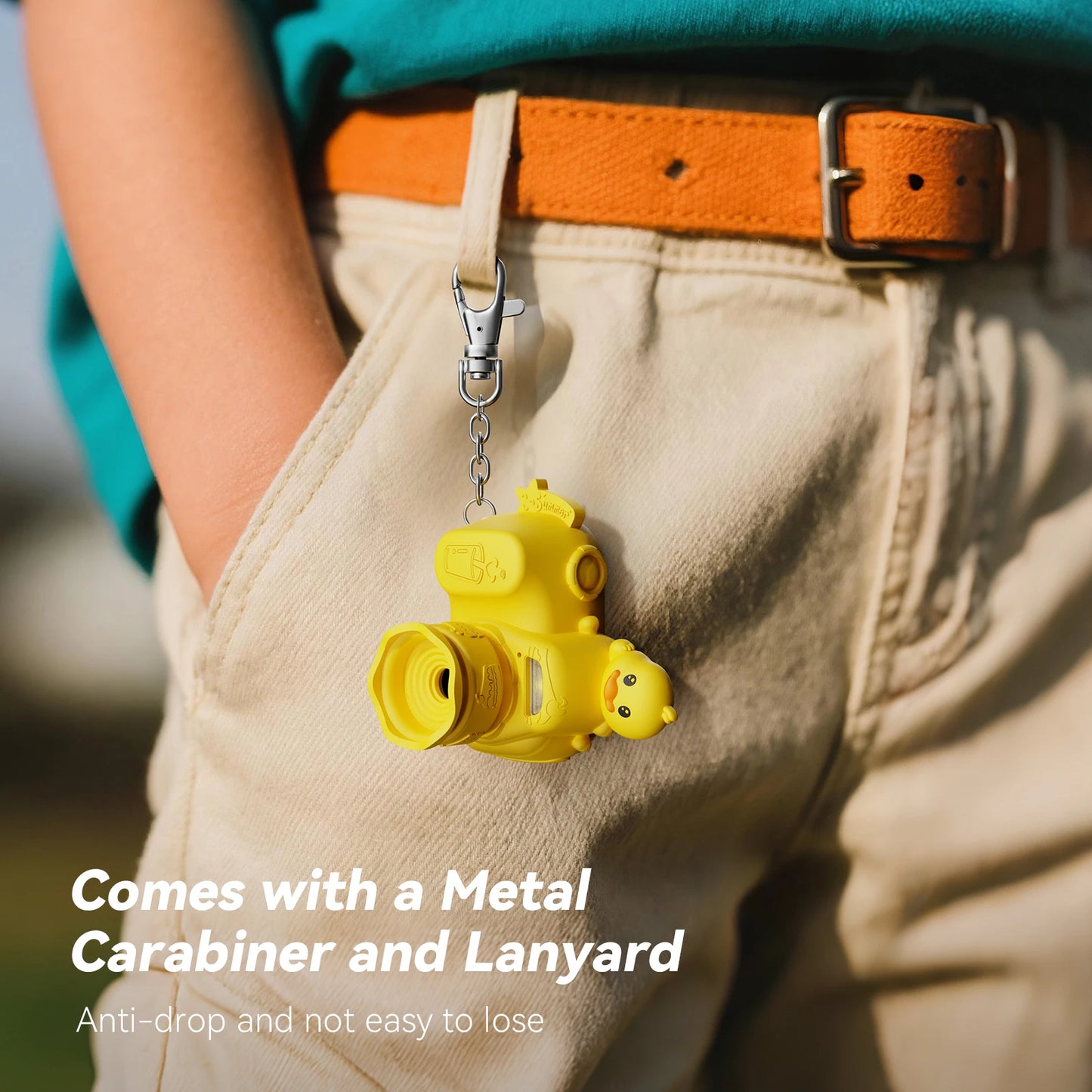 EZ Mini Keychain Camera FHD 1080p with 64GB SD Card Yellow Duck Toy Cameras Pocket Digital Camera Christmas Birthday Gifts for Kids