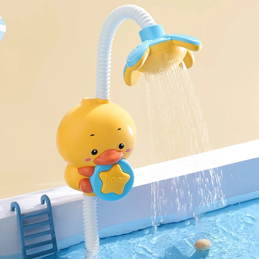 EZ Baby shower toy with water spray, duckling flower model, rotating faucet, electric shower, water spray, swimming, baby shower to