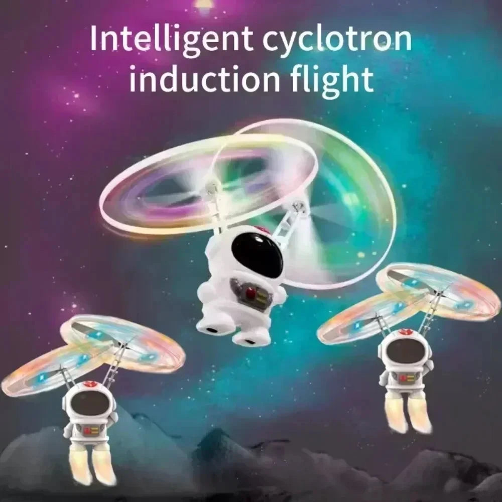 EZ Creative Mini Astronaut Drone Cartoon Spaceman Flying Robot Toys with USB Charging Hand Control Helicopter Kids Gift