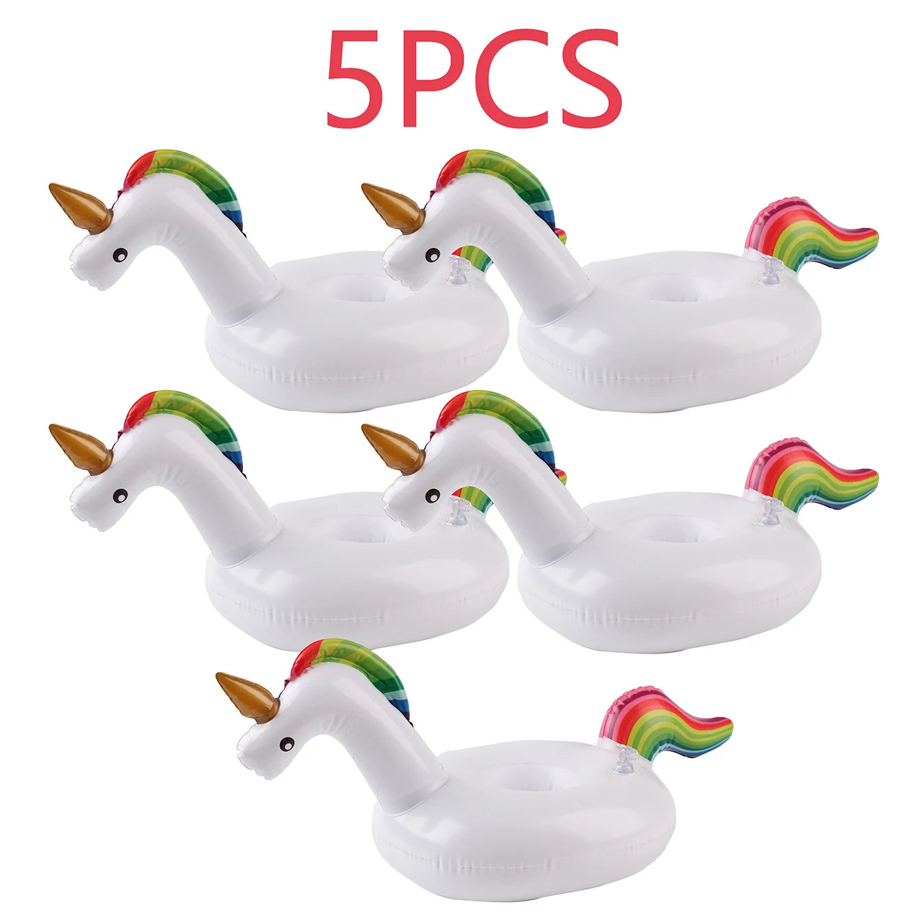 EZ 5/10PCS inflatable cup holder set tray, inflatable swimming pool drink holder floating coaster, summer swimming pool party.