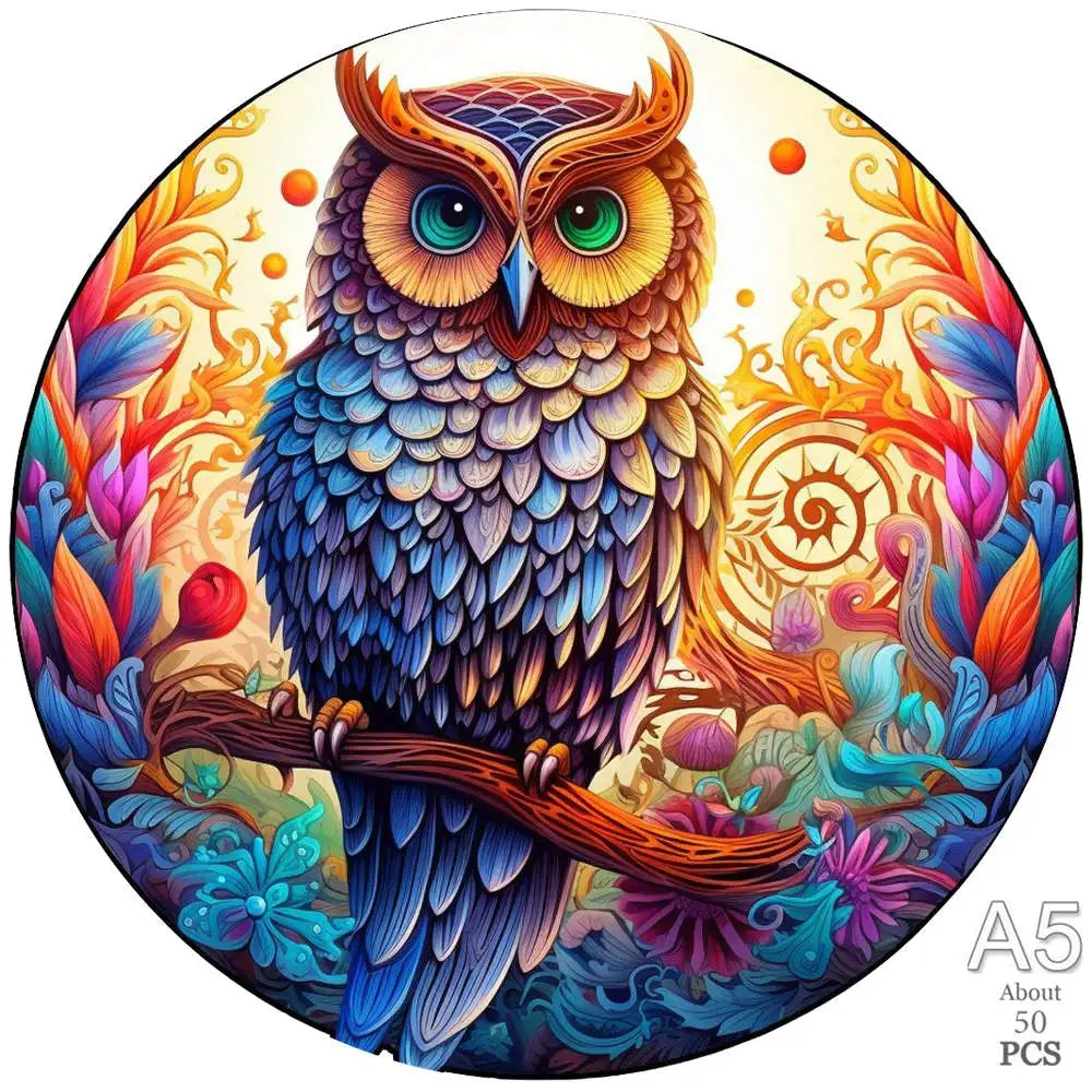 EZ Adult Animal Wooden Puzzle Round Peacock and Bird Wooden Puzzle Children's Puzzle Toy Festival Gift Fox Shape Jigsaw Puzzles