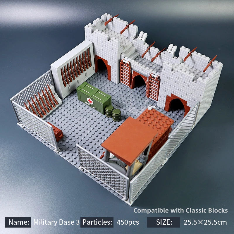 EZ MOC Military Base Building Blocks Weapons House Blocks Toys for Boys Compatible Classic Army Guns Accessories Bricks Kids Toys