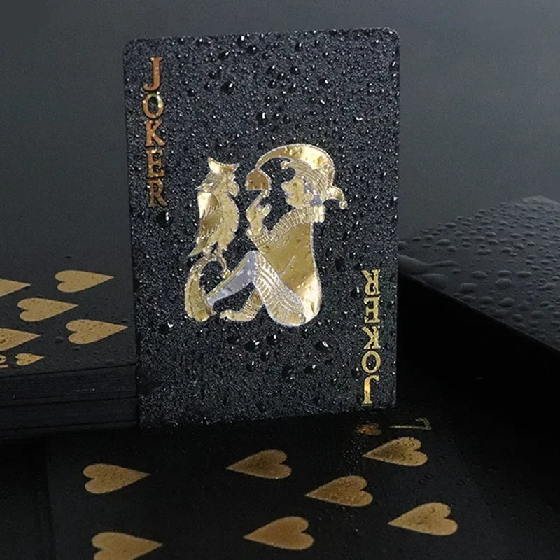 EZ Color Black Gold Playing Card Game Card Group Waterproof Poker Suit Magic Dmagic Package Board Game Gift Collection