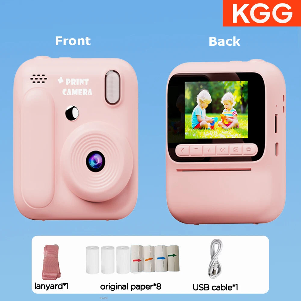 EZ Kids Instant Camera Color Printing Camera 32GB 1080P Thermal Print Toys Camera Print Photo Video Games Music Children Gift