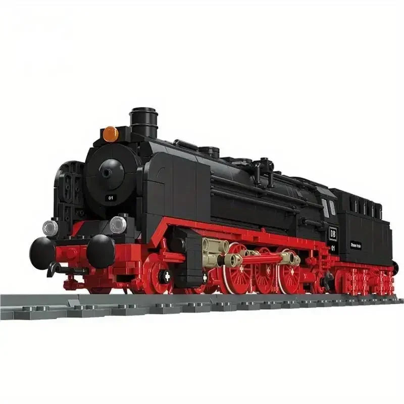 EZ 1173PCS Retro Creative Steam Train Building Blocks City Railway Track Train Assemble Bricks Desktop Decoration Childrens Gifts